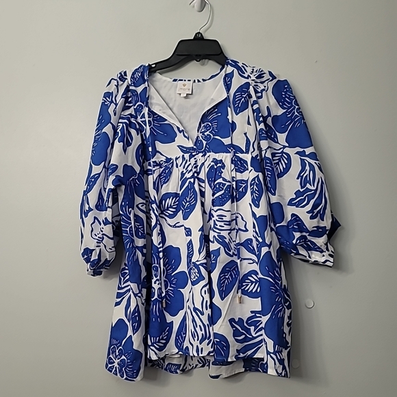 J.Marie Laken V-Neck Puff Sleeve Pullover Coordinating Tunic - Picture 5 of 10